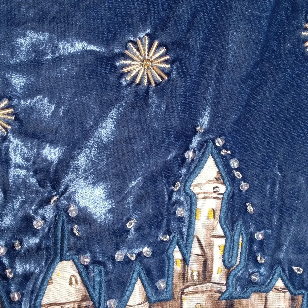 NWT Pottery Barn x Harry Potter Hogwart Castle Pillow Cover Blue Velvet 18